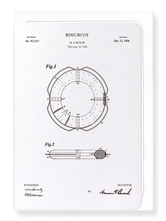Ezen Designs - BREVET DE BOUÉE ANNULAIRE (1909) - Greeting Card - Front