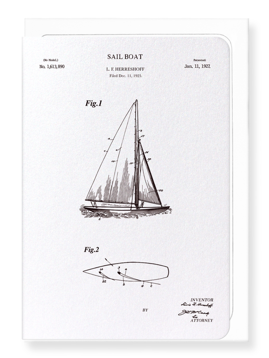 Ezen Designs - BREVET DE VOILE (1927) - Greeting Card - Front