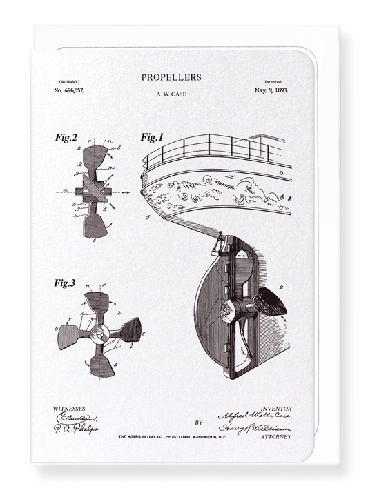 Ezen Designs - BREVET D'HÉLICES (1893) - Greeting Card - Front