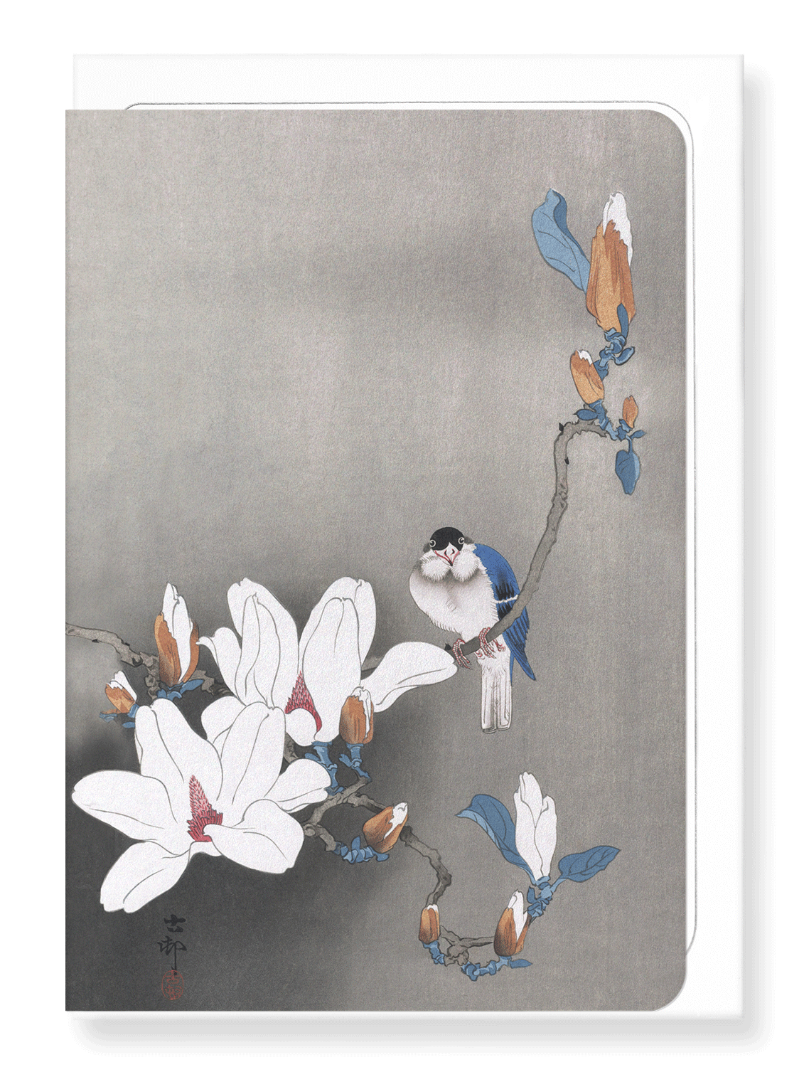 Ezen Designs - Bird on magnolia - Greeting Card - Front