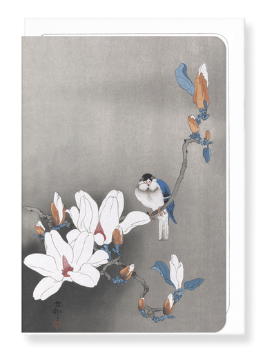 Ezen Designs - Bird on magnolia - Greeting Card - Front