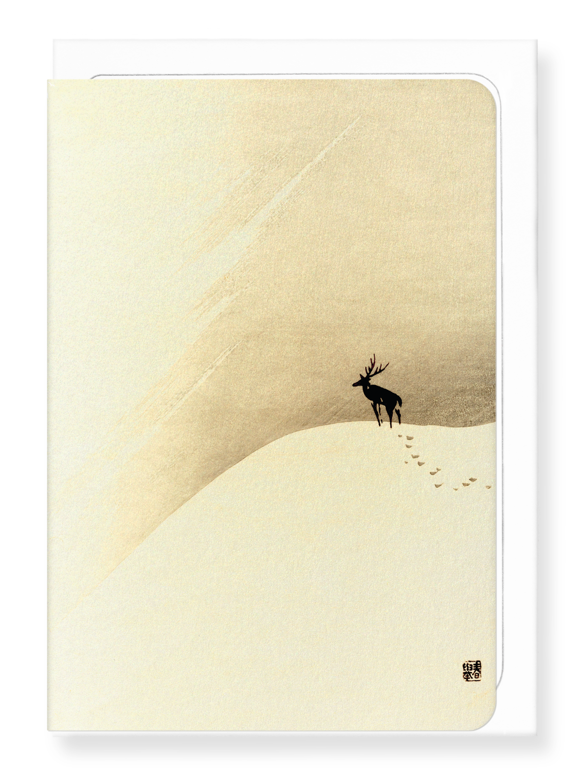 Ezen Designs - Deer on mountain (c.1890) - Greeting Card - Front