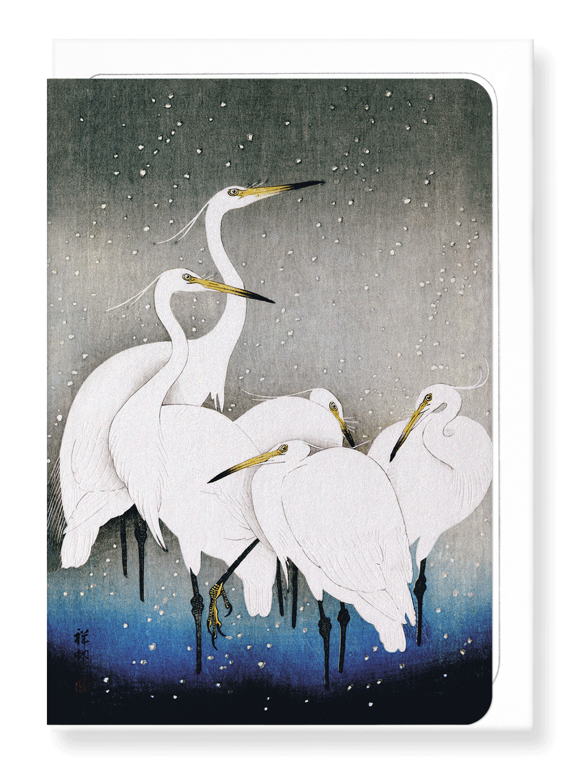 Ezen Designs - Herons in the winter - Greeting Card - Front