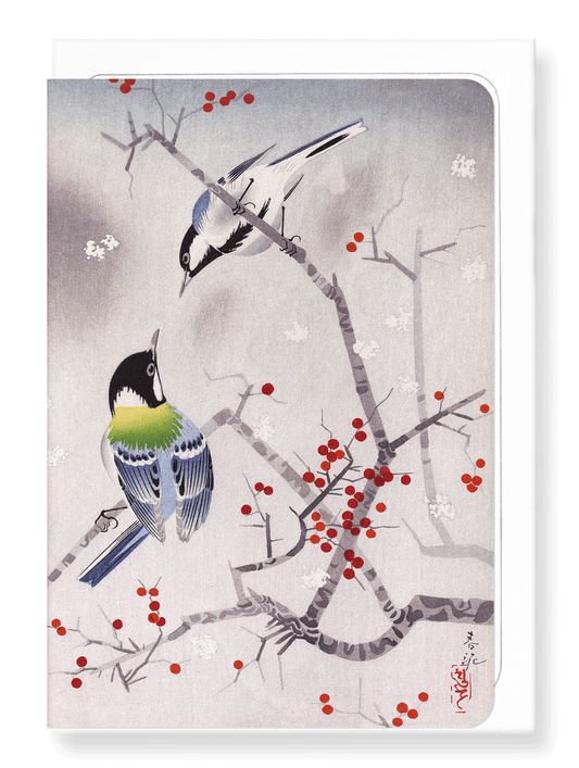 Ezen Designs - Birds on nandina - Greeting Card - Front