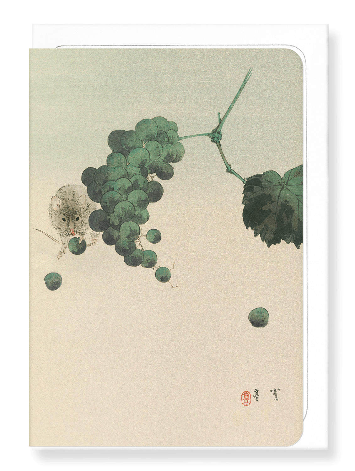 Ezen Designs - Mouse and grapes - Greeting Card - Front