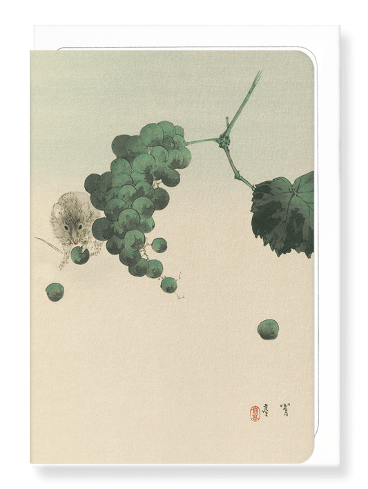 Ezen Designs - Mouse and grapes - Greeting Card - Front
