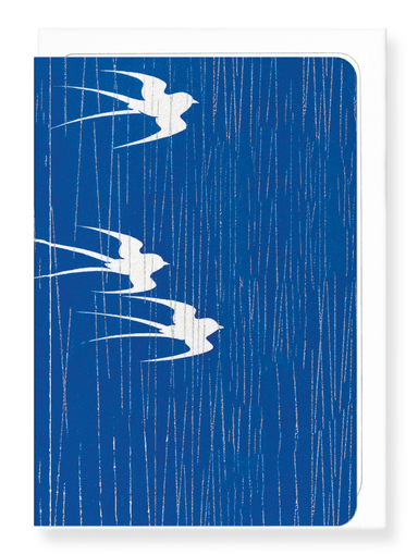 Ezen Designs - Swallows in the rain (1935) - Greeting Card - Front
