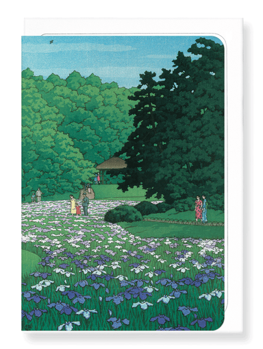 Ezen Designs - Iris garden at Meiji shrine - Greeting Card - Front
