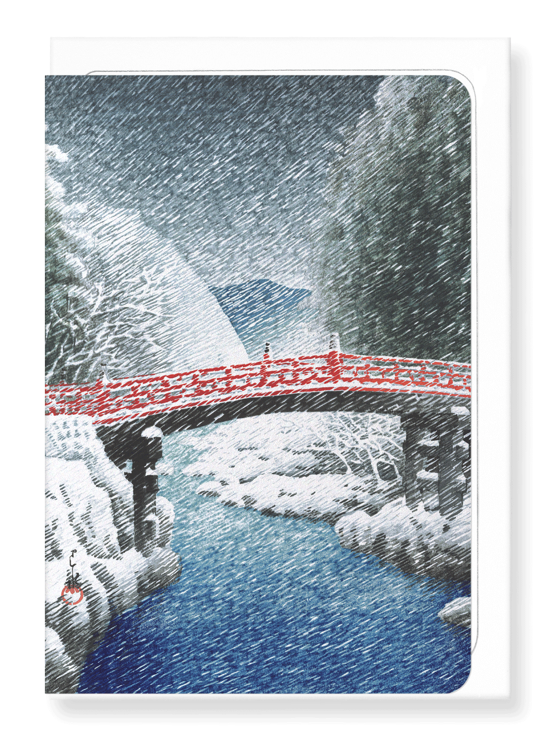 Ezen Designs - Nikko in snow - Greeting Card - Front