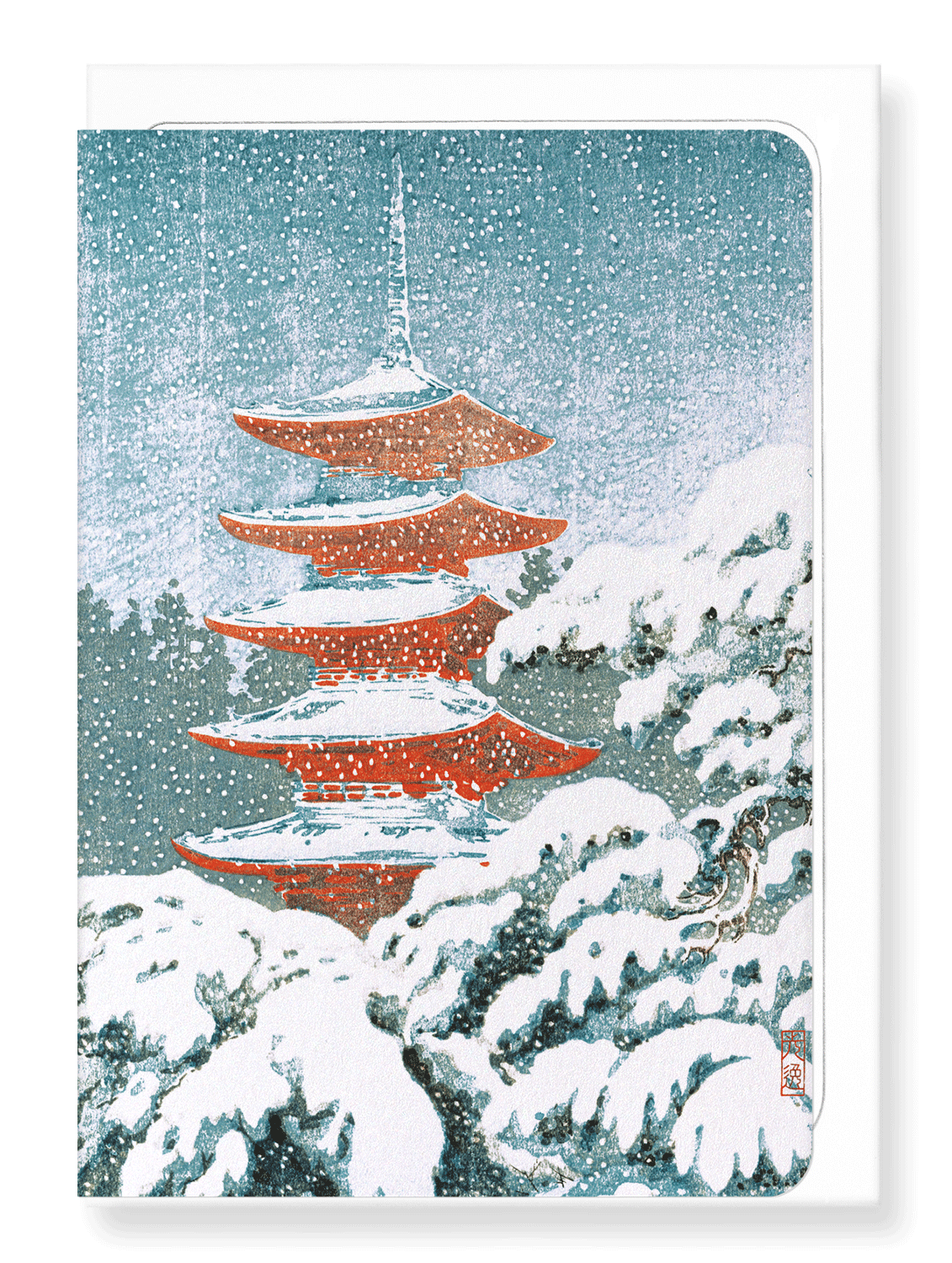 Ezen Designs - Nikko pagoda - Greeting Card - Front