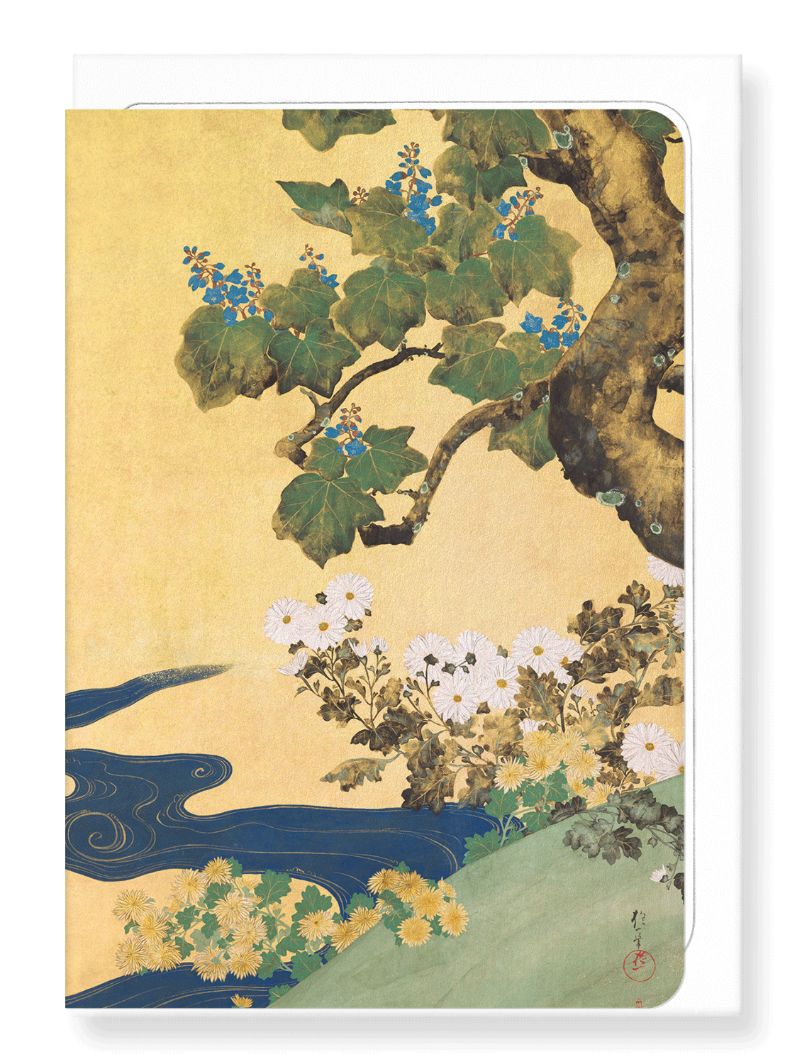 Ezen Designs - Paulownias and Chrysanthemums (19th C) - Greeting Card - Front
