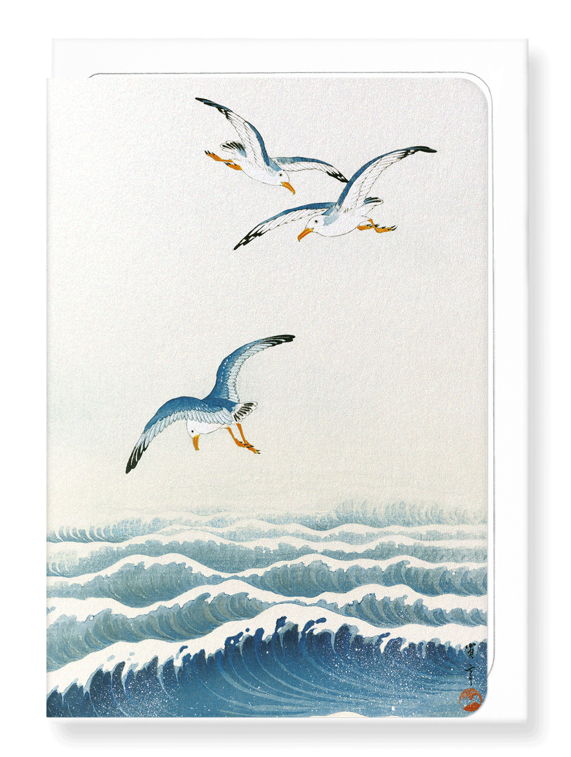 Ezen Designs - Seagulls over the waves (c.1910) - Greeting Card - Front