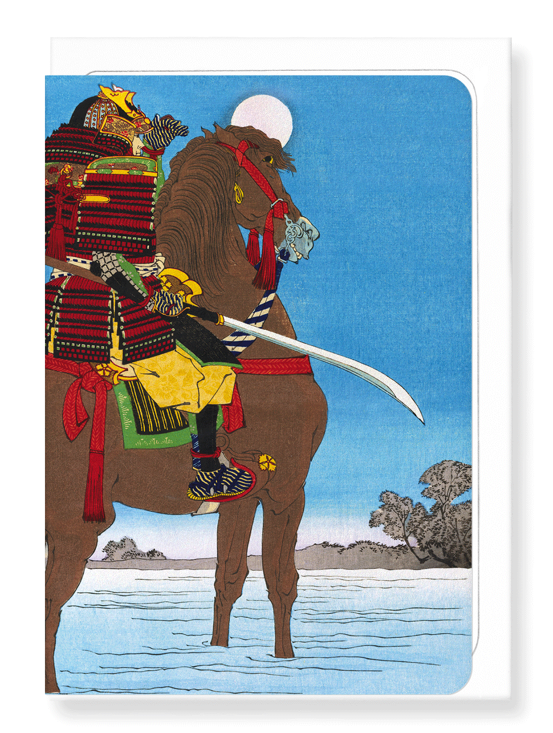 Ezen Designs - Toshimitsu on horseback - Greeting Card - Front