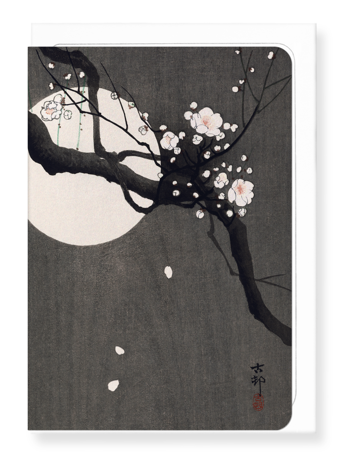 Ezen Designs - Plum blossom and full moon - Greeting Card - Front