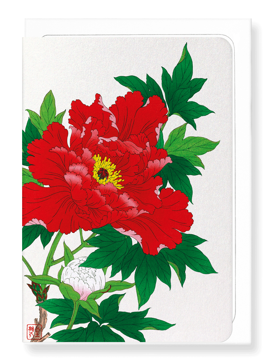 Ezen Designs - Red peony - Greeting Card - Front