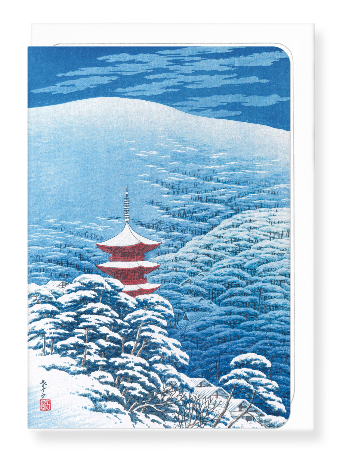 Ezen Designs - After a snowfall yasaka shrine (1929) - Greeting Card - Front