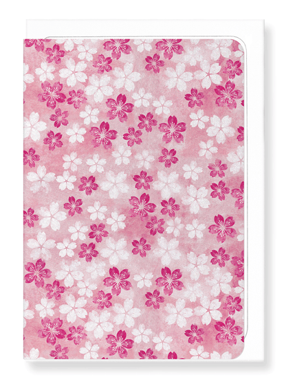 Ezen Designs - Cherry blossom on pink - Greeting Card - Front