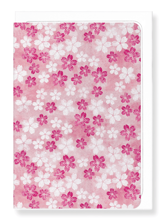Ezen Designs - Cherry blossom on pink - Greeting Card - Front