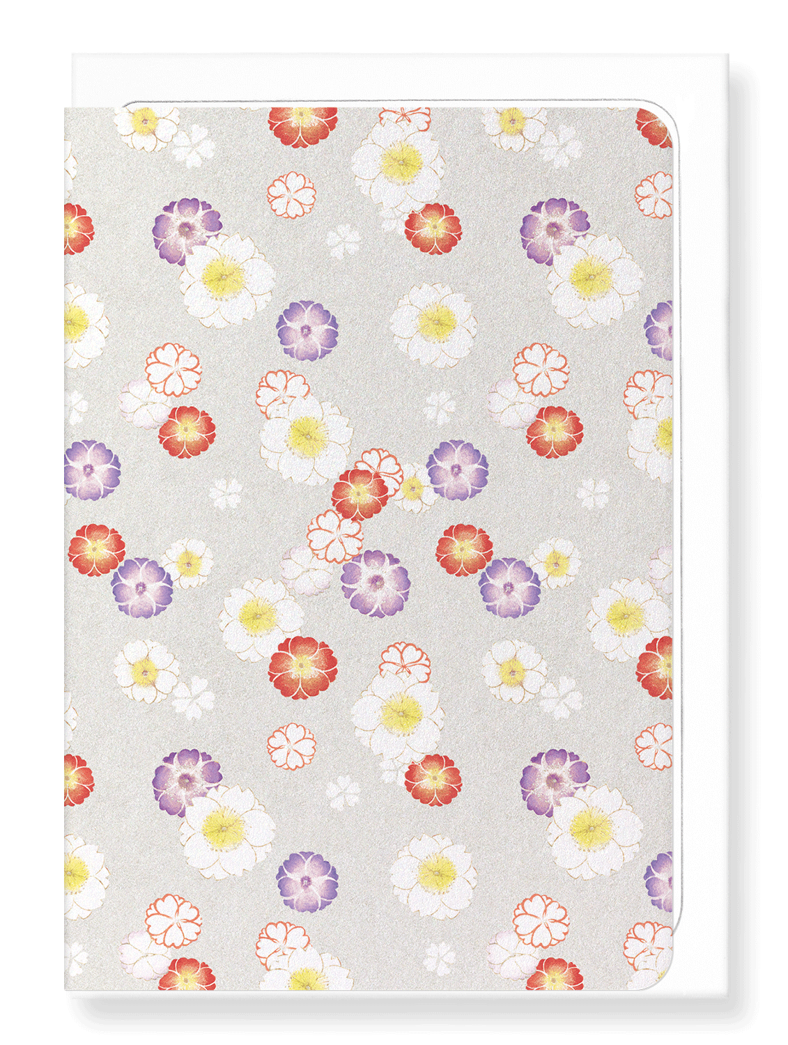 Ezen Designs - Cherry blossoms on silver - Greeting Card - Front