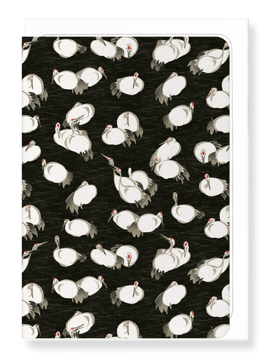 Ezen Designs - Kimono Pattern of Cranes - Greeting Card - Front