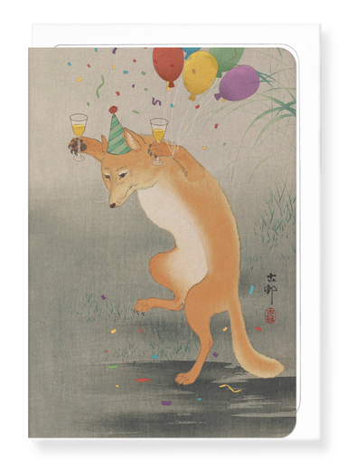 Ezen Designs - Party fox - Greeting Card - Front