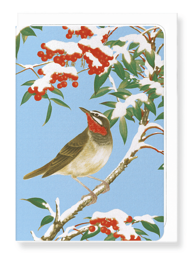 Ezen Designs - Calliope Bird with Nandina (c.1930) - Greeting Card - Front