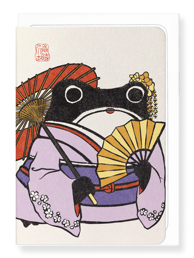 Ezen Designs - GEISHA EZEN FROG - Greeting Card - Front