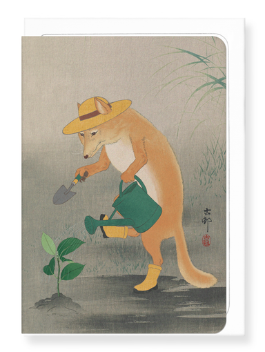 Ezen Designs - Gardener fox - Greeting Card - Front