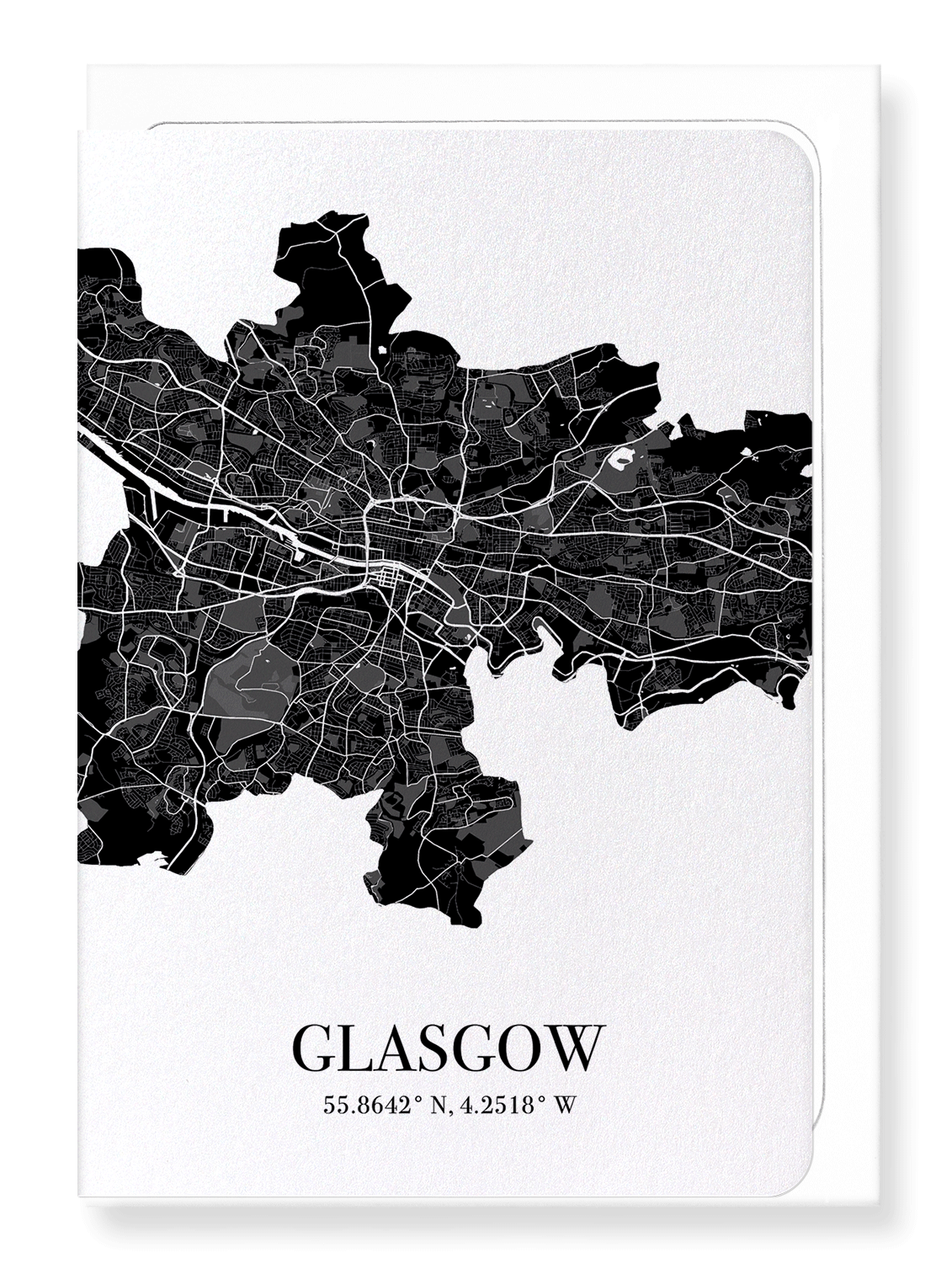 GLASGOW CUTOUT: Map Cutout Greeting Card