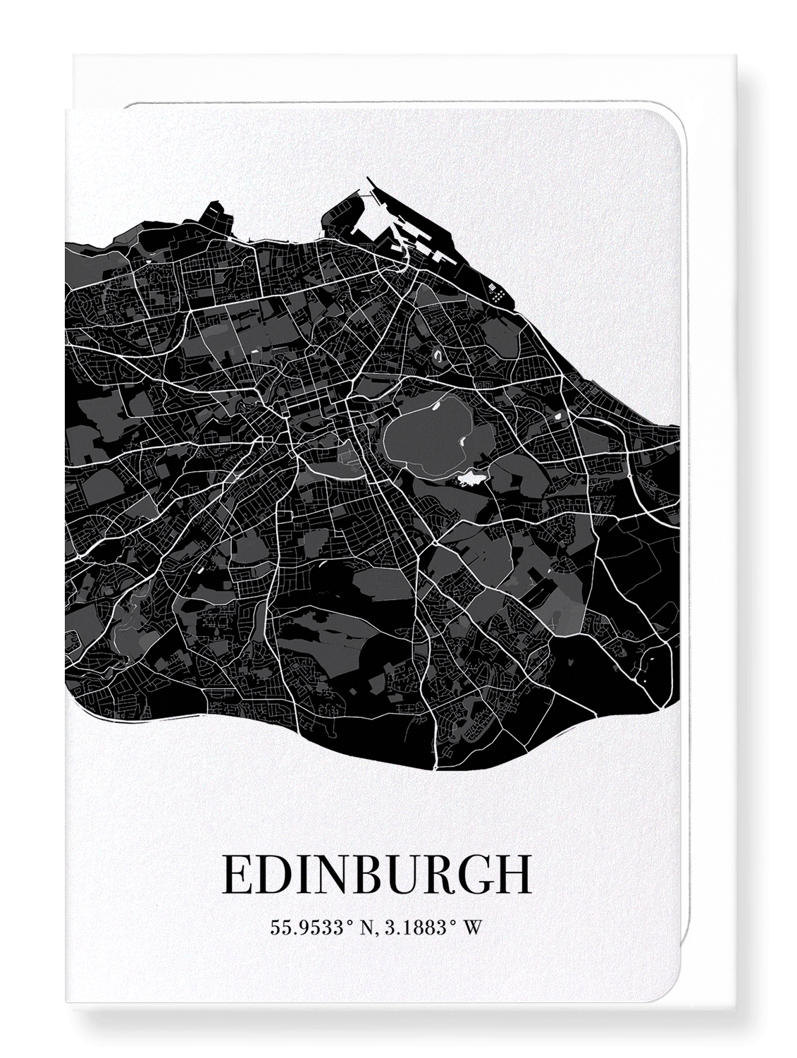 EDINBURGH CUTOUT: Map Cutout Greeting Card