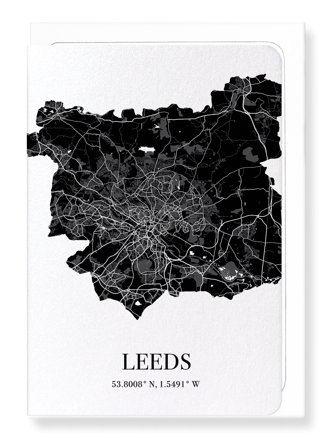 LEEDS CUTOUT: Map Cutout Greeting Card