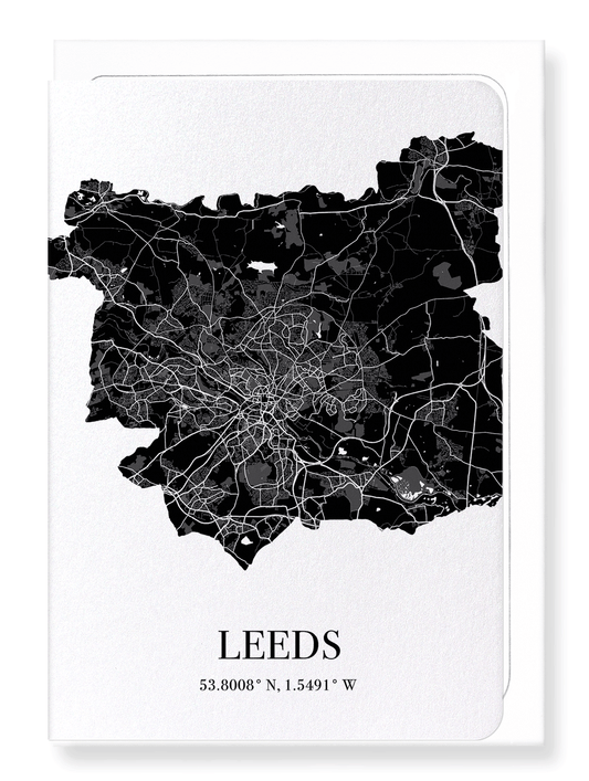 LEEDS CUTOUT: Map Cutout Greeting Card