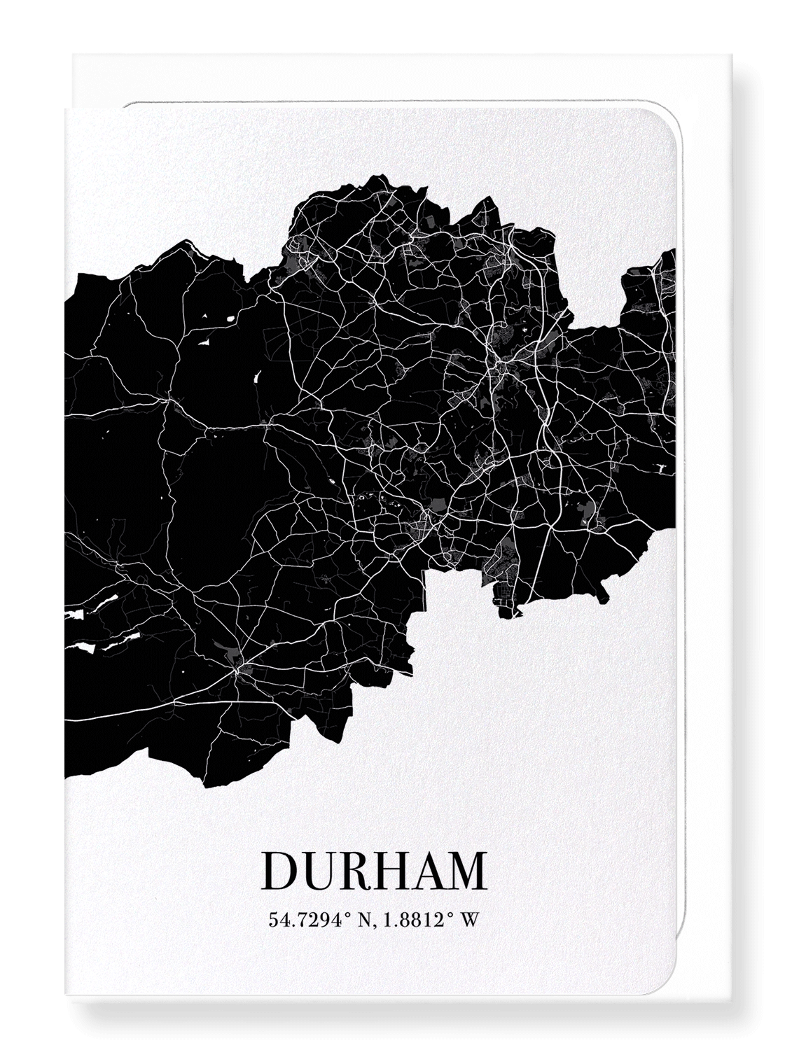 DURHAM CUTOUT: Map Cutout Greeting Card