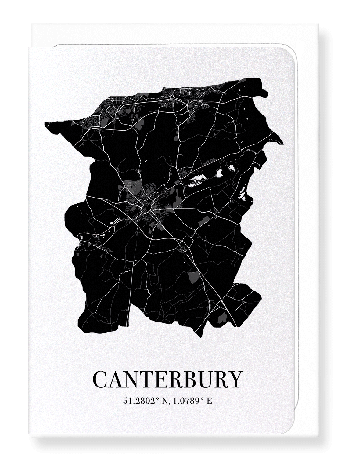 CANTERBURY CUTOUT: Map Cutout Greeting Card