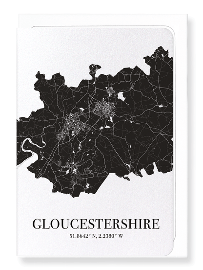 GLOUCESTERSHIRE CUTOUT: Map Cutout Greeting Card