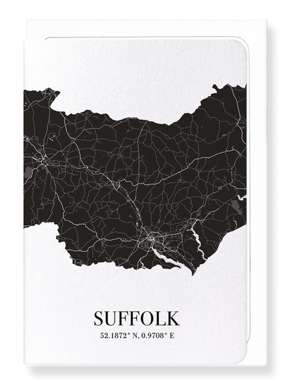 SUFFOLK CUTOUT: Map Cutout Greeting Card