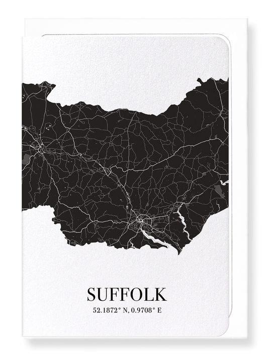 SUFFOLK CUTOUT: Map Cutout Greeting Card