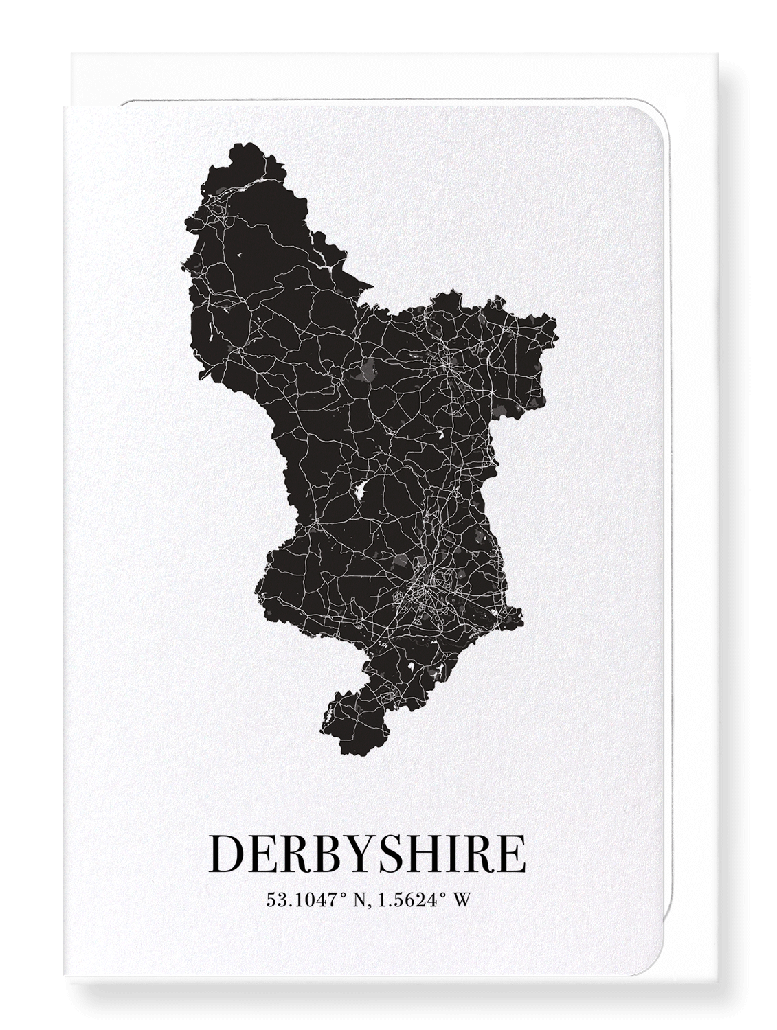 DERBYSHIRE CUTOUT: Map Cutout Greeting Card