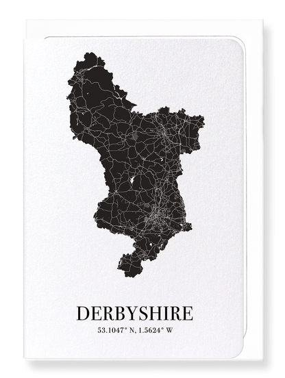 DERBYSHIRE CUTOUT: Map Cutout Greeting Card