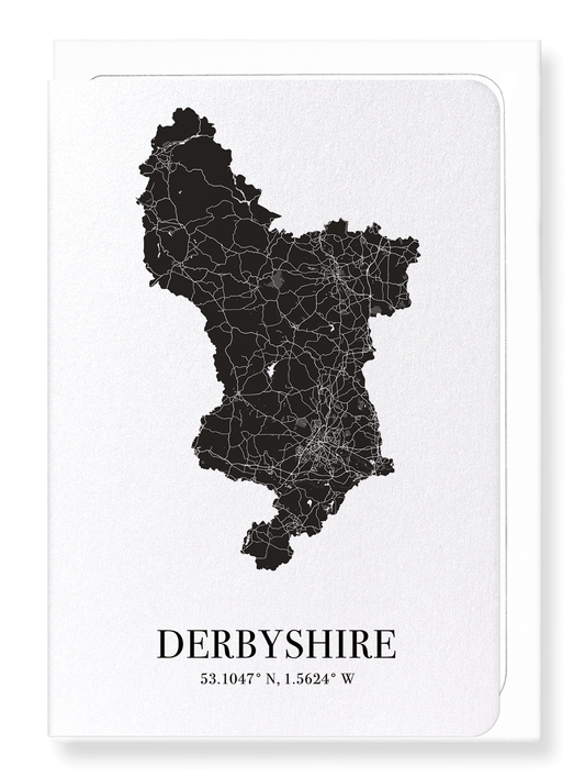 DERBYSHIRE CUTOUT: Map Cutout Greeting Card