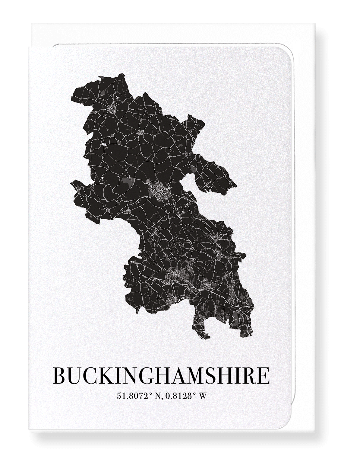 BUCKINGHAMSHIRE CUTOUT: Map Cutout Greeting Card