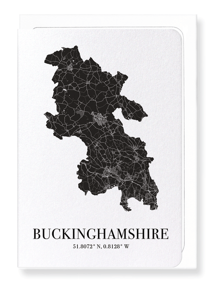 BUCKINGHAMSHIRE CUTOUT: Map Cutout Greeting Card