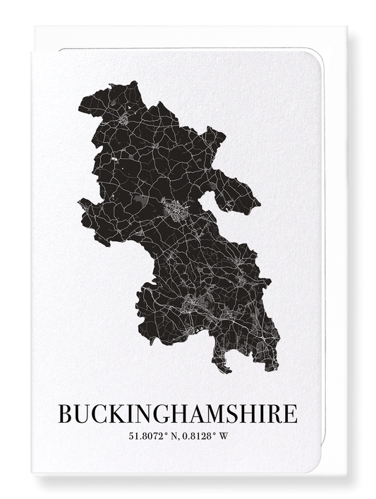 BUCKINGHAMSHIRE CUTOUT: Map Cutout Greeting Card