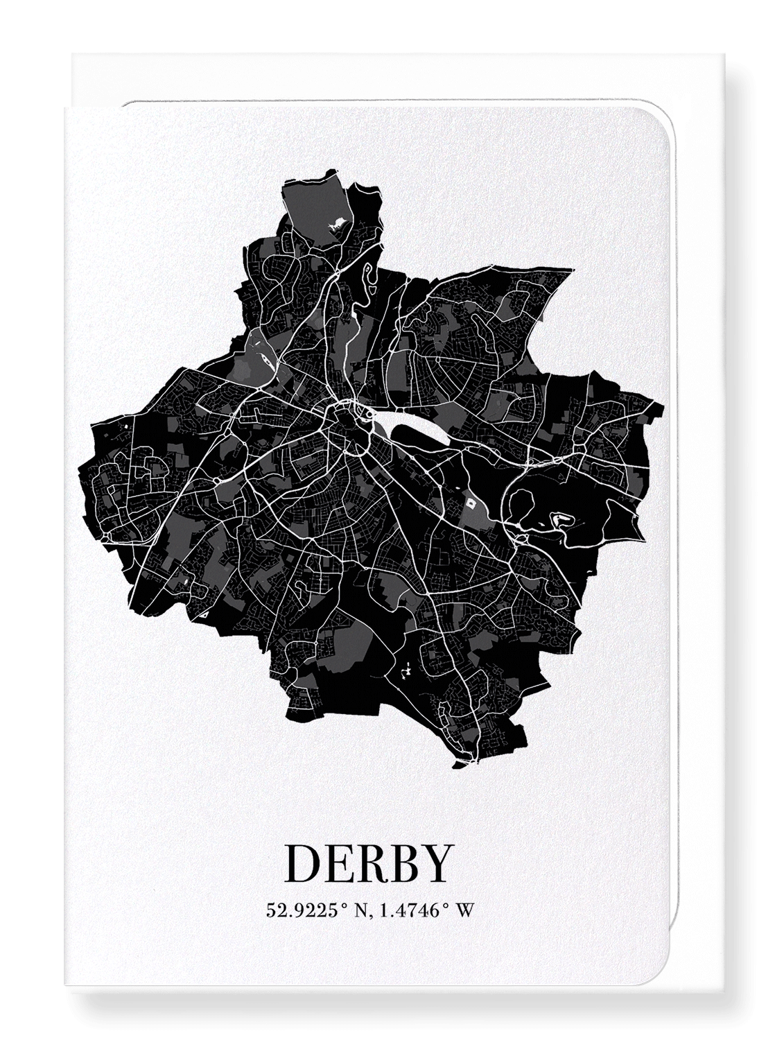 DERBY CUTOUT: Map Cutout Greeting Card