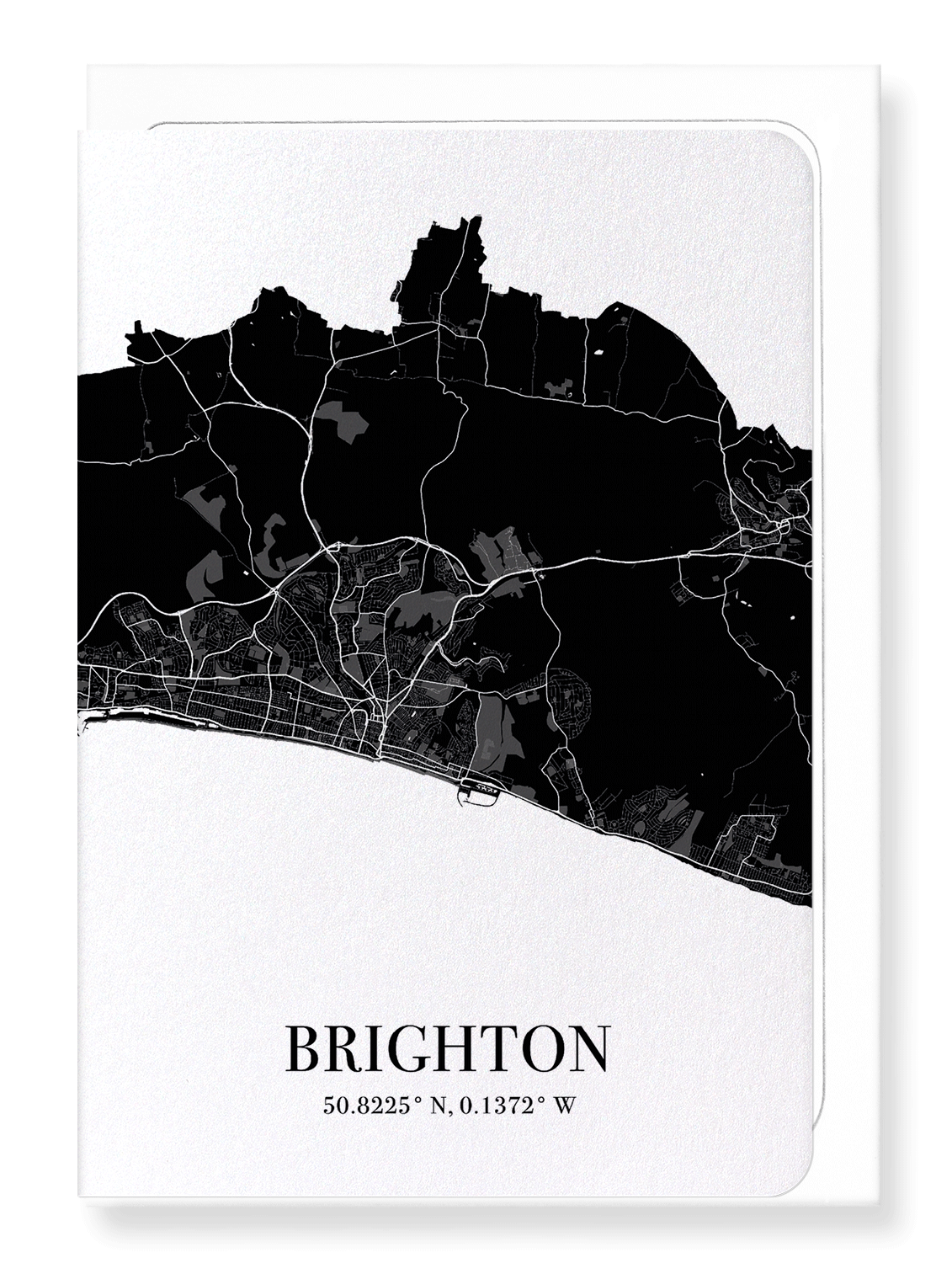 BRIGHTON CUTOUT: Map Cutout Greeting Card