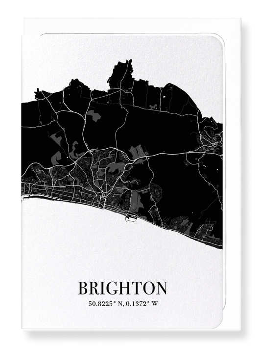 BRIGHTON CUTOUT: Map Cutout Greeting Card