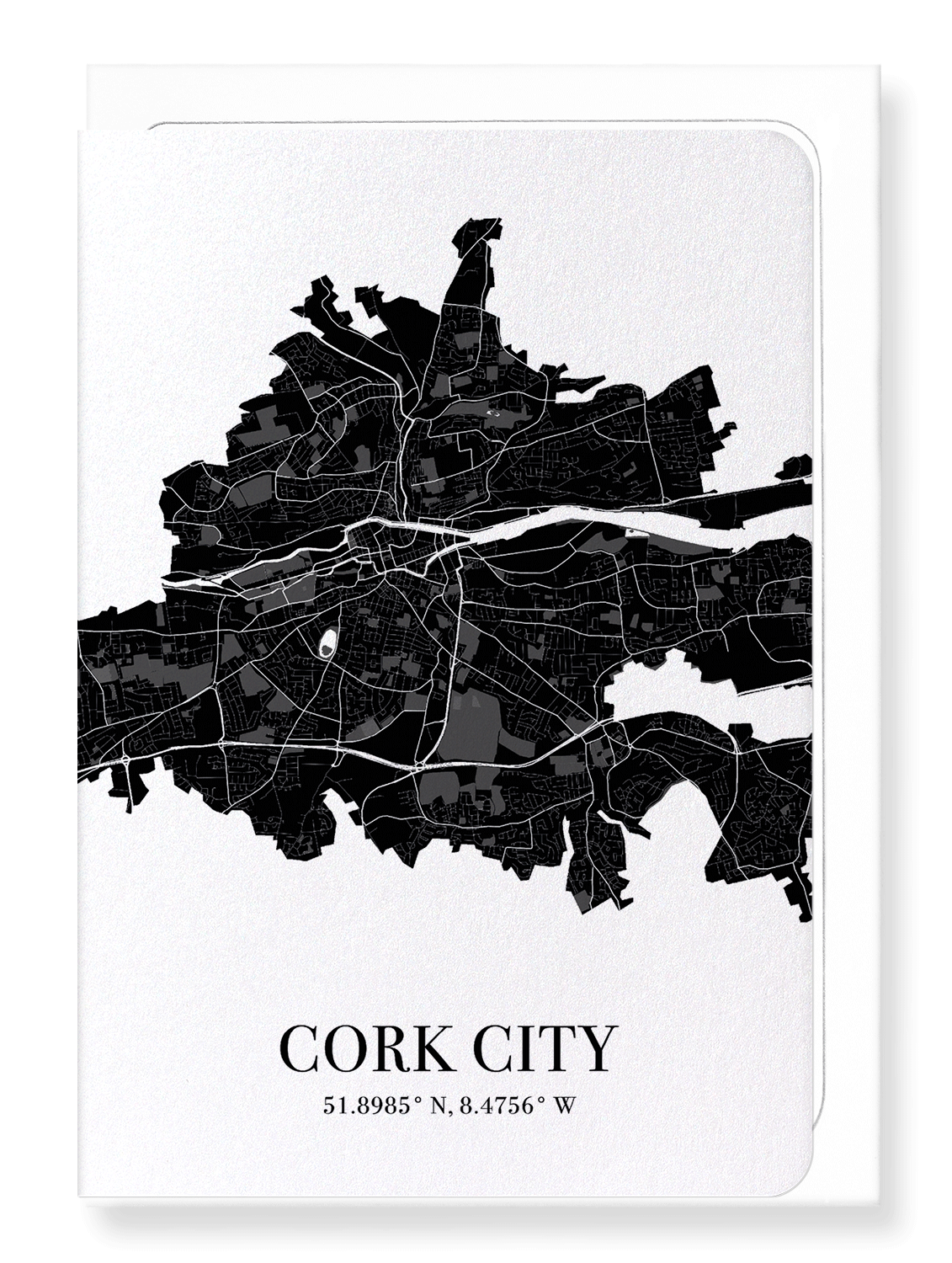 CORK CITY  CUTOUT: Map Cutout Greeting Card
