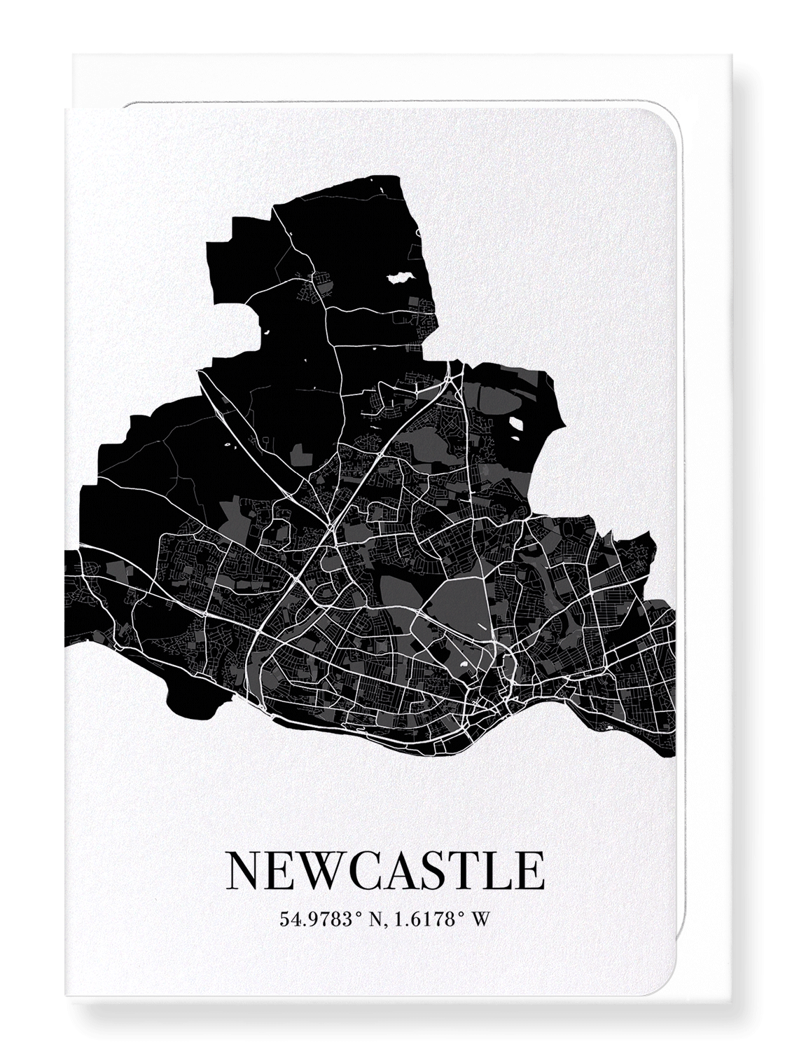 NEWCASTLE CUTOUT: Map Cutout Greeting Card