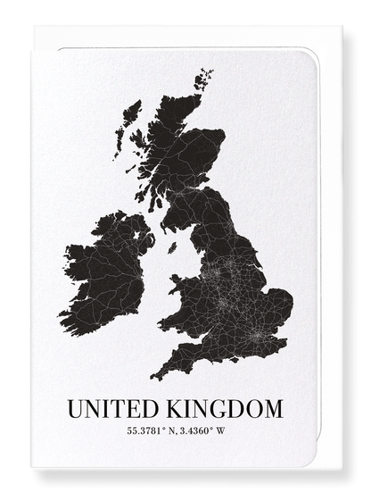 UNITED KINGDOM CUTOUT: Map Cutout Greeting Card
