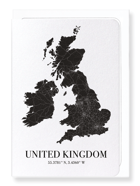 UNITED KINGDOM CUTOUT: Map Cutout Greeting Card